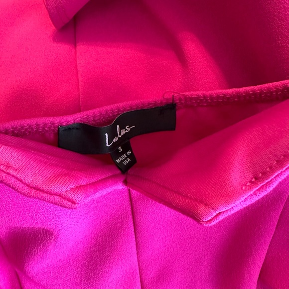 Lulu’s Fuchsia Pink Mini Half Wrap Strappy Dress - Picture 3 of 4